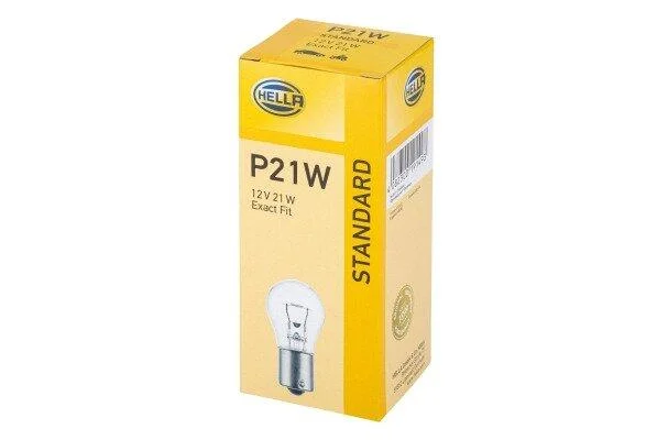 Лампа розжарювання STANDARD P21W 12V 21W BA 15s HELLA 8GA002073121 (фото 1)