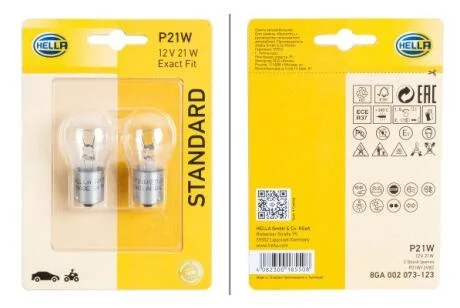 P21W 12V21W Автолампа (блістер 2 шт) HELLA 8GA 002 073123