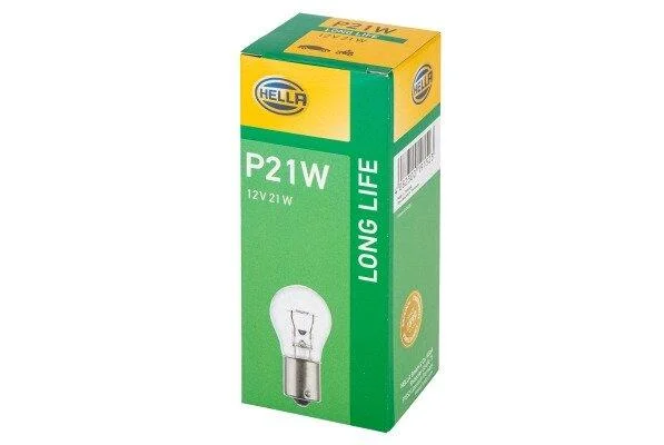 Лампа розжарювання P21W 12V 21W BA 15s Long Life HELLA 8GA 002 073271 (фото 1)