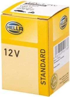 Лампа розжарювання, T5 12V 1,2W W 2 x 4,6d white HELLA 8GA 007 997011