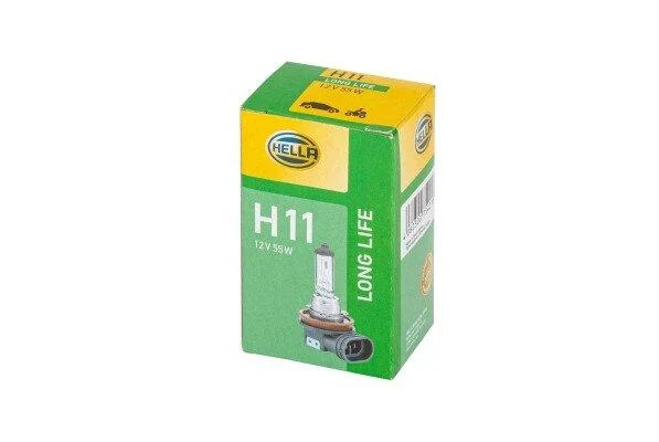 H11 12V 55W Лампа розжарювання LONG LIFE UP TO 3x LONGER LIFETIME HELLA 8GH 223 498351 (фото 1)