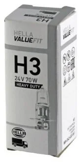 Лампа 24V H3 70W PK22s VALUEFIT HELLA 8GH 242 632061