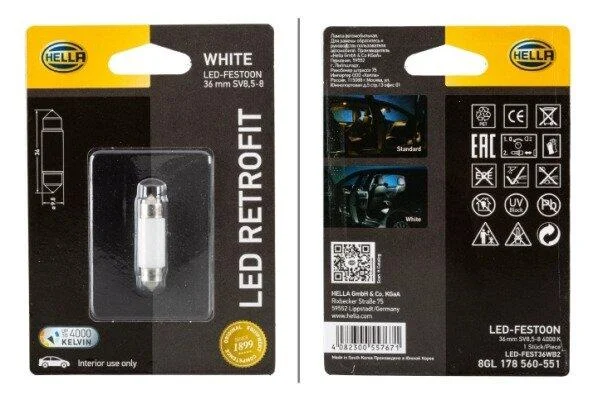LED Retrofit 12V 1 Вт Автолампа HELLA 8GL 178 560551 (фото 1)