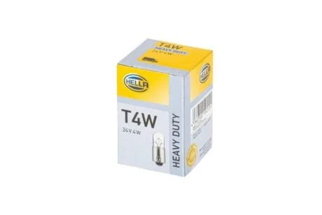 Лампа розжарювання, T4W 24V 4W BA 9s HELLA 8GP 002 067241