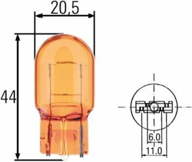 Лампа 12V WY21W 21W W3x16d HELLA 8GP 009 021002
