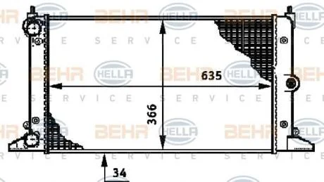 Радіатор системи охолодження HELLA 8MK376720511