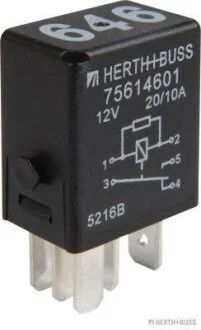 Реле 10A, 20A 12V Audi, SEAT, Skoda, VW (Elparts) HERTH + BUSS 75614601
