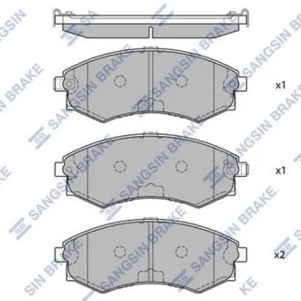 Комплект гальмівних колодок з 4 шт. дисків Hi-Q (SANGSIN) SP1054F
