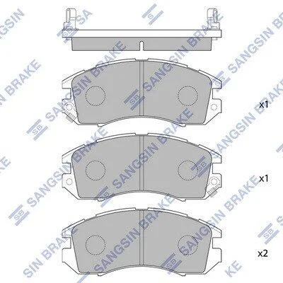 Комплект гальмівних колодок з 4 шт. дисків Hi-Q (SANGSIN) SP1120 (фото 1)