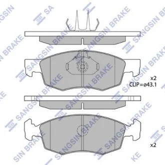 Комплект гальмівних колодок з 4 шт. дисків Hi-Q (SANGSIN) SP1198