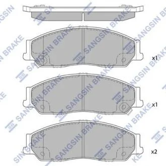 Комплект гальмівних накладок, дискове гальмо Hi-Q (SANGSIN) SP1235