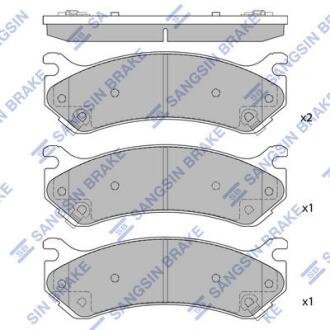 Комплект гальмівних накладок, дискове гальмо Hi-Q (SANGSIN) SP1298