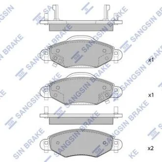Комплект гальмівних накладок, дискове гальмо Hi-Q (SANGSIN) SP1419