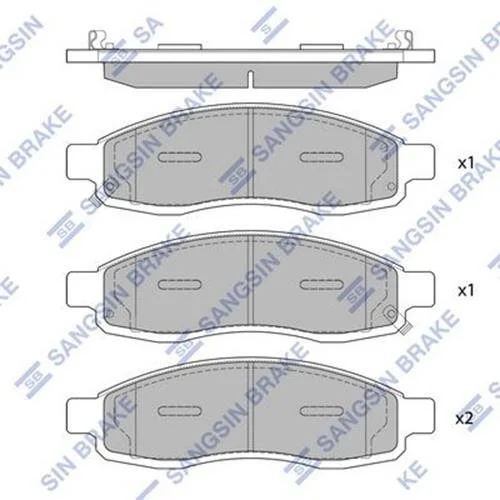 Комплект гальмівних колодок з 4 шт. дисків Hi-Q (SANGSIN) SP1455 (фото 1)