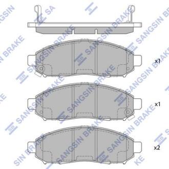 Комплект гальмівних накладок, дискове гальмо Hi-Q (SANGSIN) SP1460A