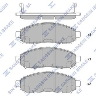 Комплект гальмівних накладок, дискове гальмо Hi-Q (SANGSIN) SP1460A