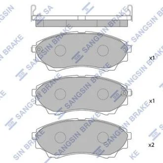 Комплект гальмівних накладок, дискове гальмо Hi-Q (SANGSIN) SP1479