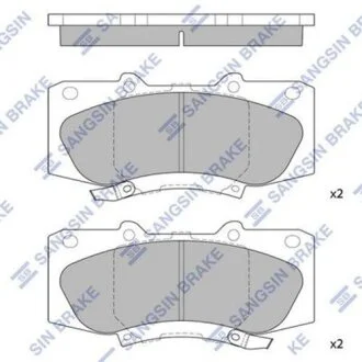 Комплект гальмівних накладок, дискове гальмо Hi-Q (SANGSIN) SP1484