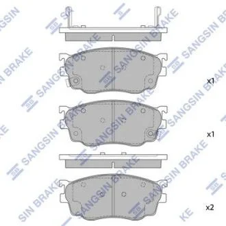 Комплект гальмівних накладок, дискове гальмо Hi-Q (SANGSIN) SP1529