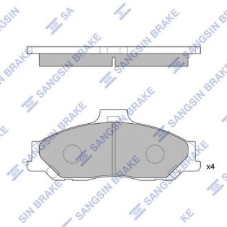 Комплект гальмівних накладок, дискове гальмо Hi-Q (SANGSIN) SP1628