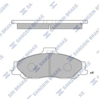 Комплект гальмівних накладок, дискове гальмо Hi-Q (SANGSIN) SP1628