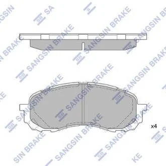 Комплект гальмівних накладок, дискове гальмо Hi-Q (SANGSIN) SP1629