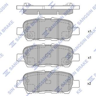 Комплект гальмівних накладок, дискове гальмо Hi-Q (SANGSIN) SP1637