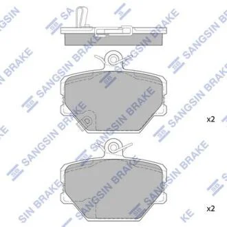 Комплект гальмівних колодок з 4 шт. дисків Hi-Q (SANGSIN) SP1674