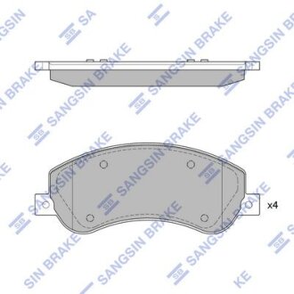 Комплект гальмівних накладок, дискове гальмо Hi-Q (SANGSIN) SP1675A