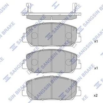 Комплект гальмівних накладок, дискове гальмо Hi-Q (SANGSIN) SP1789