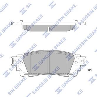 Комплект гальмівних накладок, дискове гальмо Hi-Q (SANGSIN) SP1827