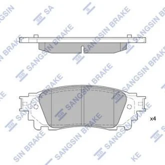 Комплект гальмівних накладок, дискове гальмо Hi-Q (SANGSIN) SP1827