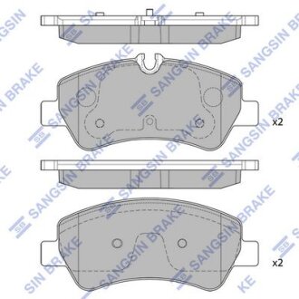 Комплект гальмівних накладок, дискове гальмо Hi-Q (SANGSIN) SP1884