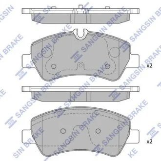 Комплект гальмівних накладок, дискове гальмо Hi-Q (SANGSIN) SP1884