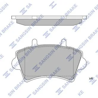 Комплект гальмівних накладок, дискове гальмо Hi-Q (SANGSIN) SP1894