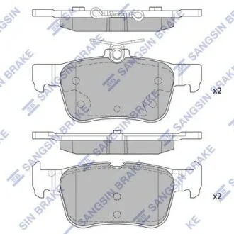 Комплект гальмівних накладок, дискове гальмо Hi-Q (SANGSIN) SP1919