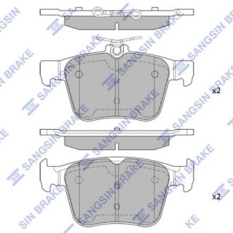 Комплект гальмівних накладок, дискове гальмо Hi-Q (SANGSIN) SP1998