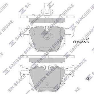 Комплект гальмівних накладок, дискове гальмо Hi-Q (SANGSIN) SP2158