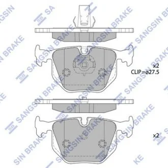 Комплект гальмівних накладок, дискове гальмо Hi-Q (SANGSIN) SP2168