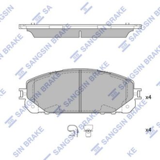 Комплект гальмівних накладок, дискове гальмо Hi-Q (SANGSIN) SP4008A