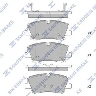 Комплект гальмівних накладок, дискове гальмо Hi-Q (SANGSIN) SP4038