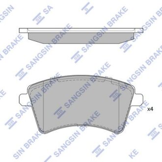 Комплект гальмівних накладок, дискове гальмо Hi-Q (SANGSIN) SP4059