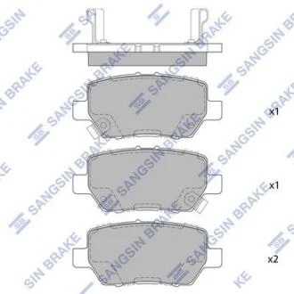 Комплект гальмівних накладок, дискове гальмо Hi-Q (SANGSIN) SP4063