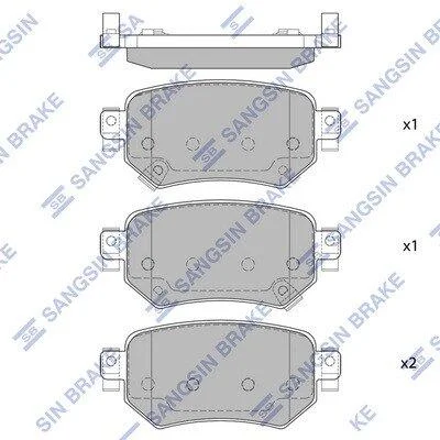 Комплект гальмівних колодок з 4 шт. дисків Hi-Q (SANGSIN) SP4070 (фото 1)