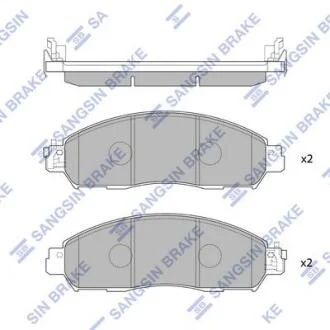 Комплект гальмівних накладок, дискове гальмо Hi-Q (SANGSIN) SP4080