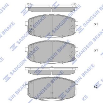 Комплект гальмівних накладок, дискове гальмо Hi-Q (SANGSIN) SP4098