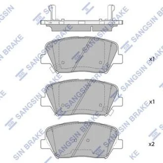 Комплект гальмівних накладок, дискове гальмо Hi-Q (SANGSIN) SP4227