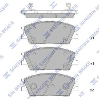 Комплект гальмівних накладок, дискове гальмо Hi-Q (SANGSIN) SP4372