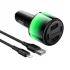 Автомобільний зарядний пристрій Z69 Vivido 24W(2C2A) car charger set(iP) Black HOCO 6942007681537 (фото 4)