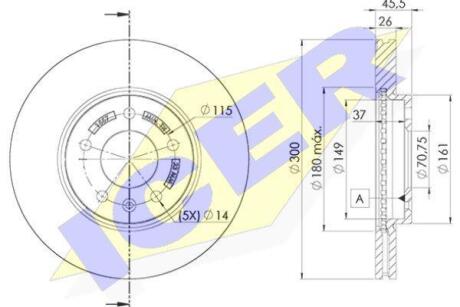 Диск гальмівний ICER 78BD1557-2